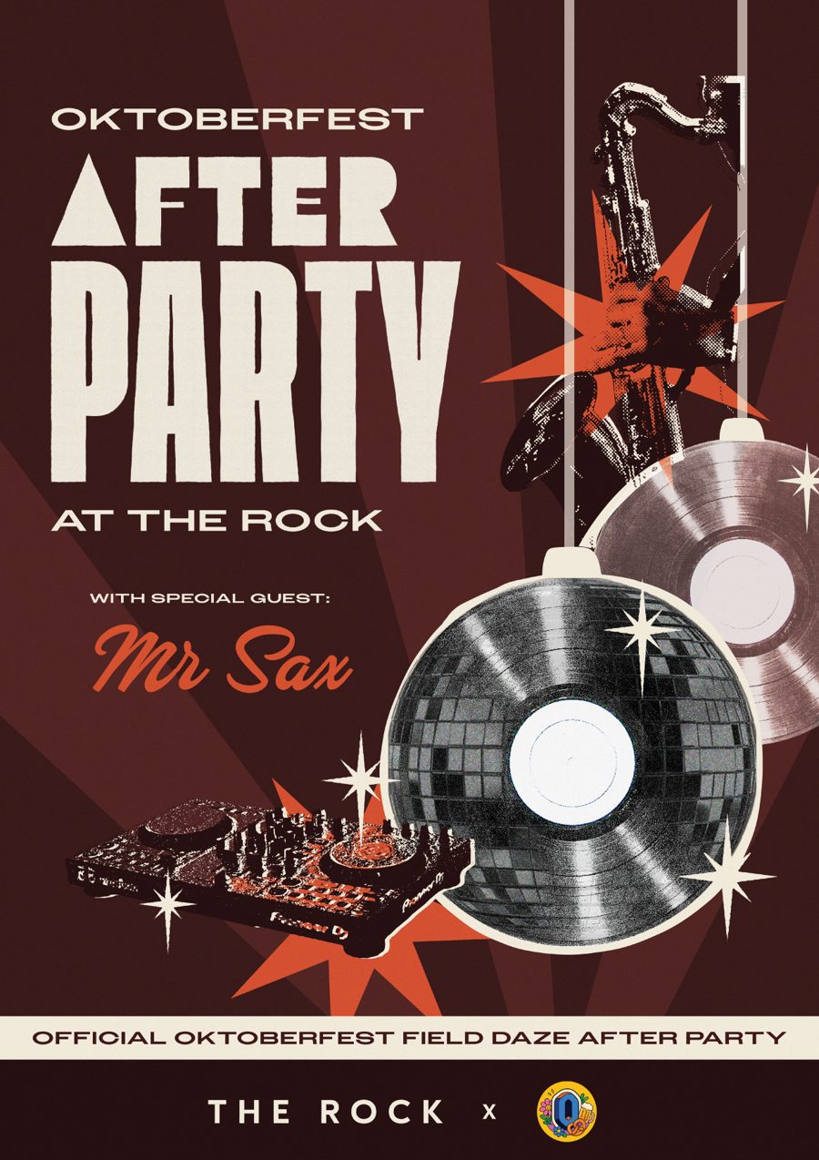 Oktoberfest After Party at The Rock poster, with special guest Mr Sax